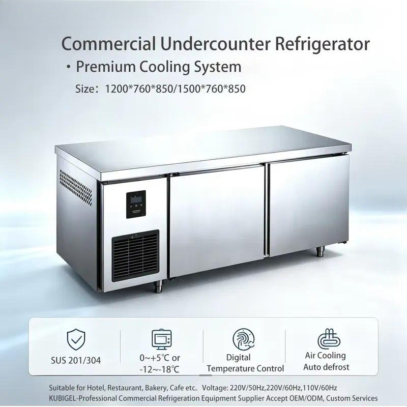 Commercial Kitchen Worktops - Gewerblicher Küchenarbeitsplatz Edelstahl-Kühlschrank Gefrierschrank Unterbau-Kühlschrank für