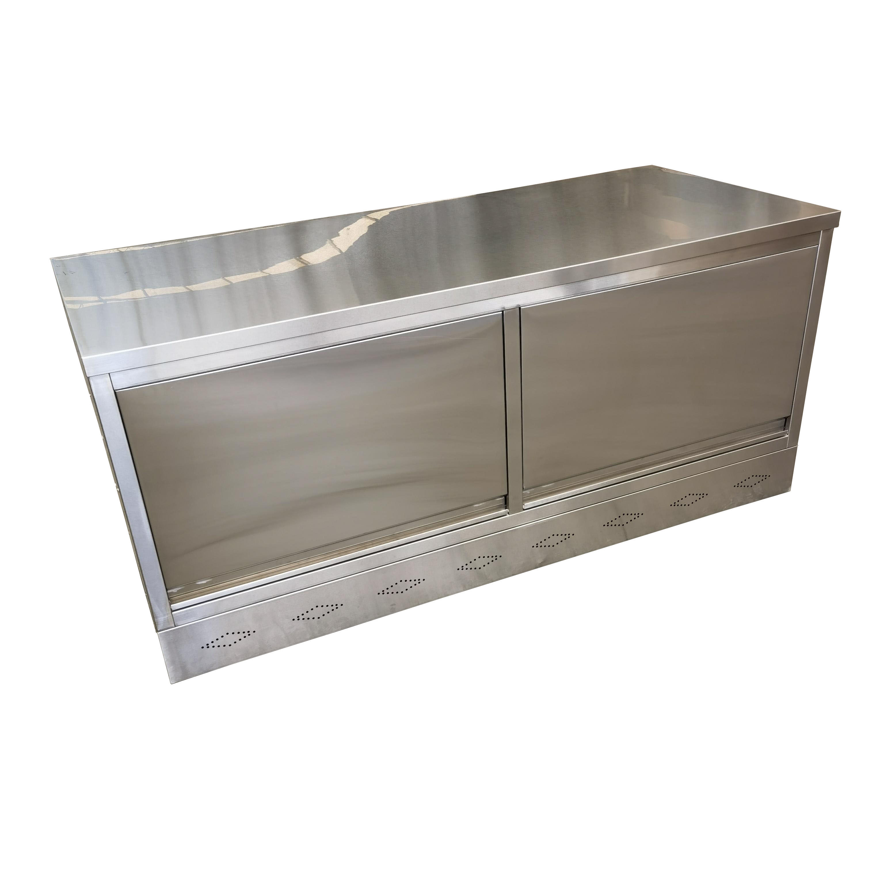 Commercial Kitchen Worktops - Kommerzielle Restaurantküche aus Edelstahl mit Aufbewahrungsschrank