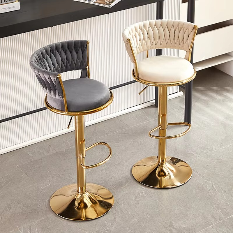 Commercial Kitchen And Bar - Großhandel Luxuriöse Gold-Metallic Rosa Samt Runde