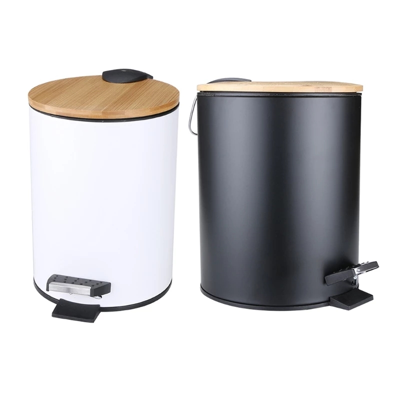 Commercial Kitchen Bin - 3/5L Holz-Mülleimer mit Klappdeckel, Abfalleimer, Abfallbehälter,