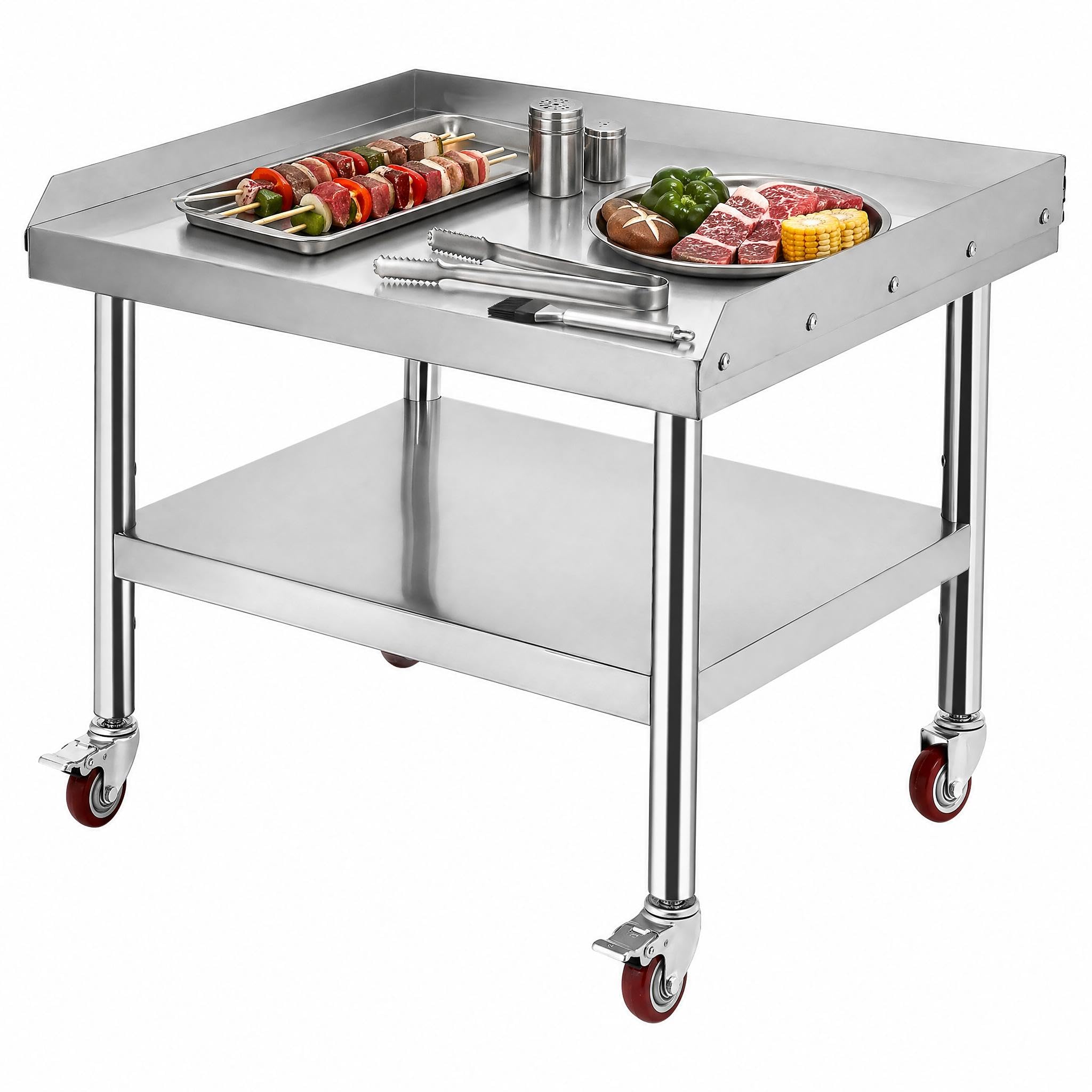 Commercial Kitchen Worktops - Edelstahl-Arbeitstisch mit Grillständer (61 x 71
